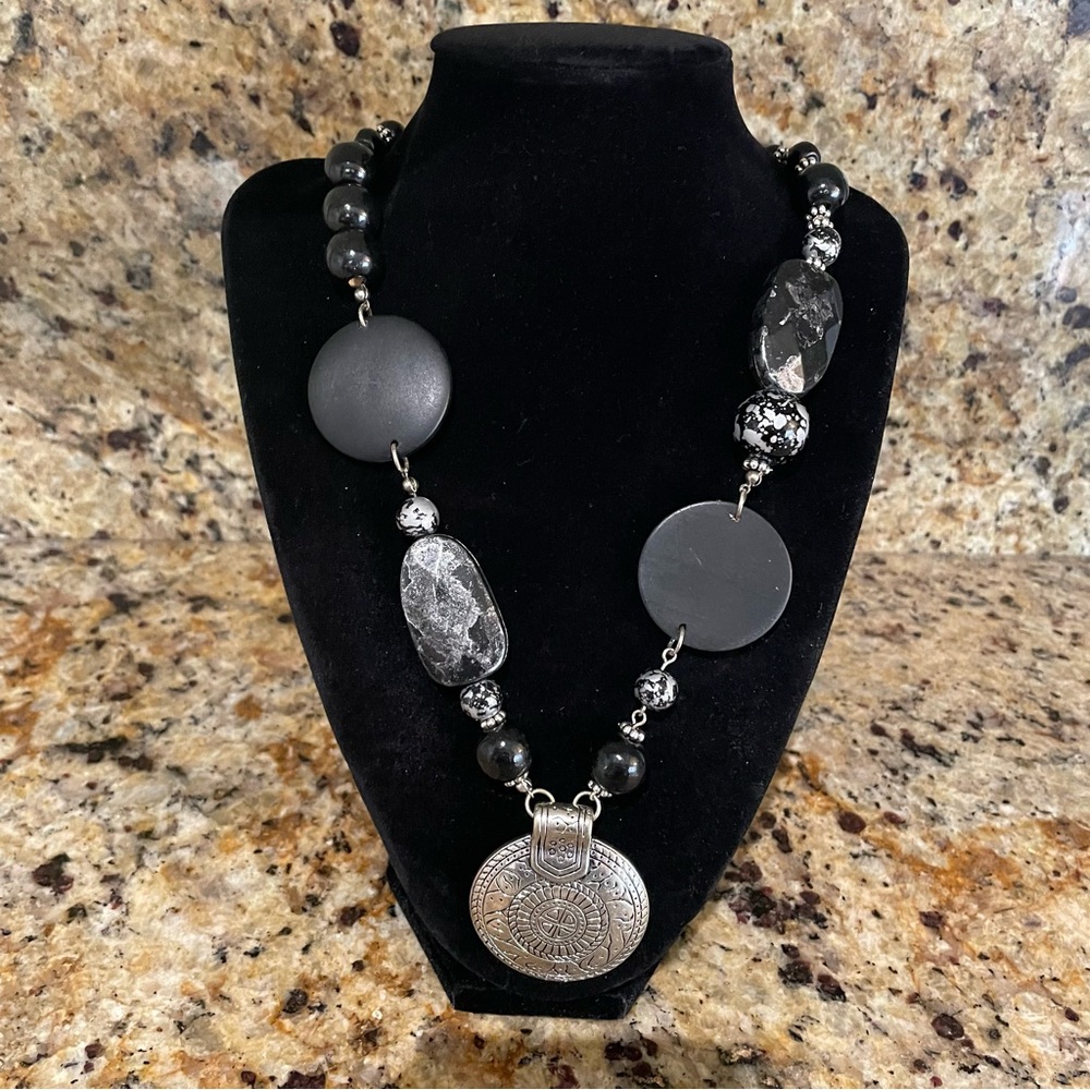 Fun medallion necklace with assorted beads